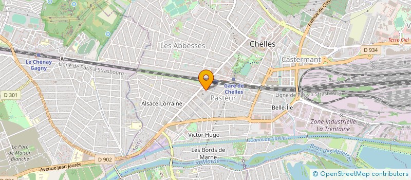 localisation de l'entreprise ETUDES REALISATIONS IMMOBILIERES EST à CHELLES