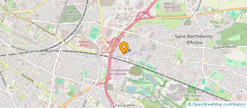 localisation de l'entreprise ETUDES STRUCTURES INGENIERIE ET CONSTRUCTION  SAINT-BARTHELEMY-D'ANJOU