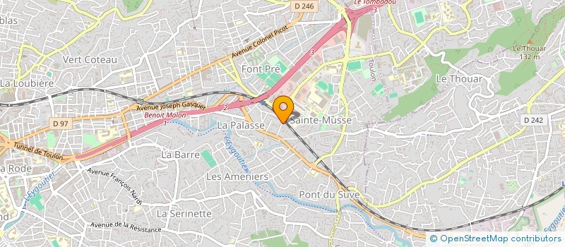 localisation de l'entreprise ETUDES TECHNIQUES DU BATIMENT à TOULON