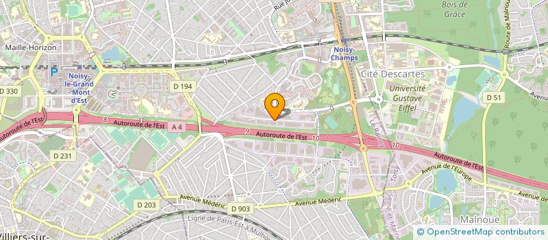 localisation de l'entreprise ETUDES TECHNIQUES REALISATION BATIMENT à NOISY-LE-GRAND