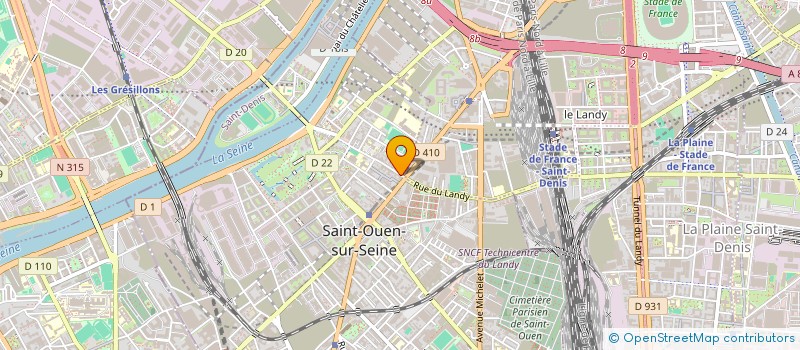 localisation de l'entreprise ETUDES & TRAVAUX à SAINT-OUEN-SUR-SEINE
