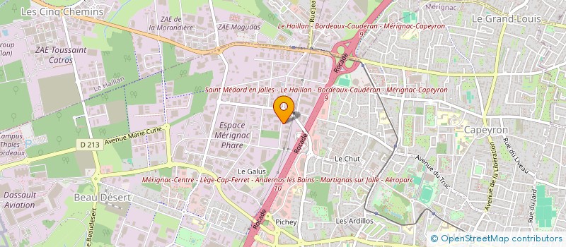 localisation de l'entreprise ETUDES TRAVAUX LIGNES POSTES ELECTRIQUES à MERIGNAC