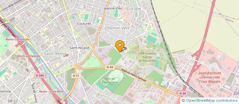 localisation de l'entreprise ETUDIANTS ET DIPLOMES EN GESTION DES AGRORESSOURCES DE REIMS  REIMS