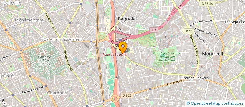 localisation de l'entreprise ETUTECH à BAGNOLET