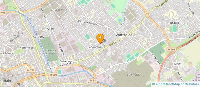 localisation de l'entreprise ETV DEPANNAGE - REMORQUAGE AUTO  WATTRELOS