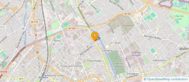 localisation de l'entreprise EUR'OFF 7 à ROUBAIX