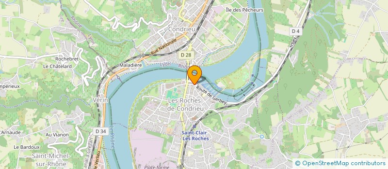 localisation de l'entreprise EURCOM  LES ROCHES-DE-CONDRIEU