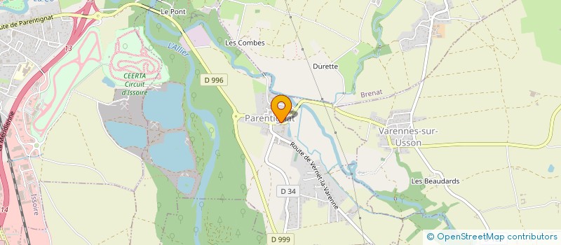 localisation de l'entreprise EURL A.E.B. ESPACE SERVICES  PARENTIGNAT