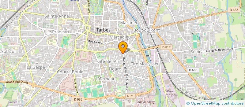 localisation de l'entreprise EURL AMBULANCES FILHOL - C.H.  TARBES