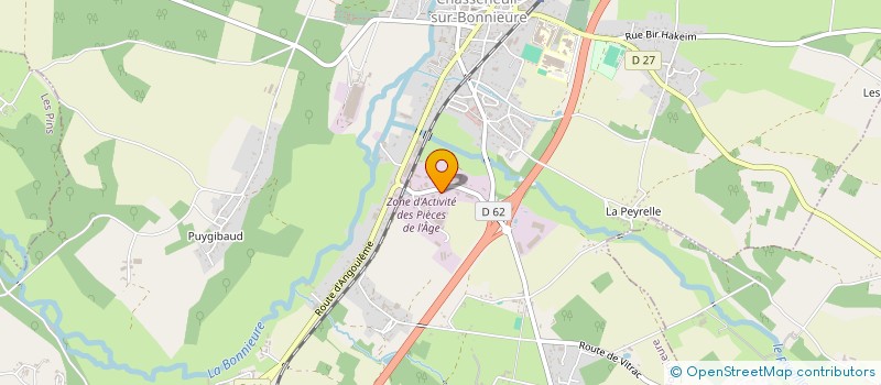localisation de l'entreprise EURL BERNARD PNEUS à CHASSENEUIL-SUR-BONNIEURE