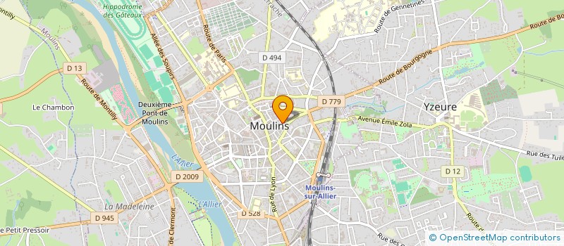 localisation de l'entreprise EURL BLANCHER B .  MOULINS