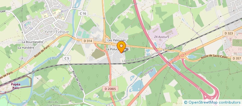 localisation de l'entreprise EURL BOIS DE L'OUEST à YVRE L EVEQUE