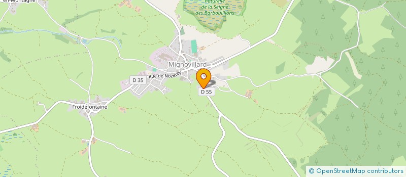 localisation de l'entreprise EURL BOISSONS DE LA HAUTE JOUX à MIGNOVILLARD