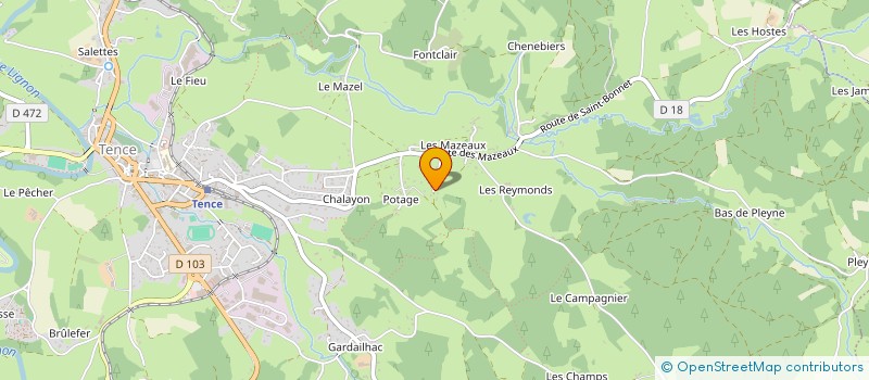 localisation de l'entreprise EURL BONNEFOY ADMINISTRATION  TENCE