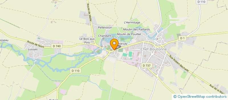 localisation de l'entreprise EURL BOULANGERIE DU CHATEAU DE JAVARZAY à CHEF-BOUTONNE