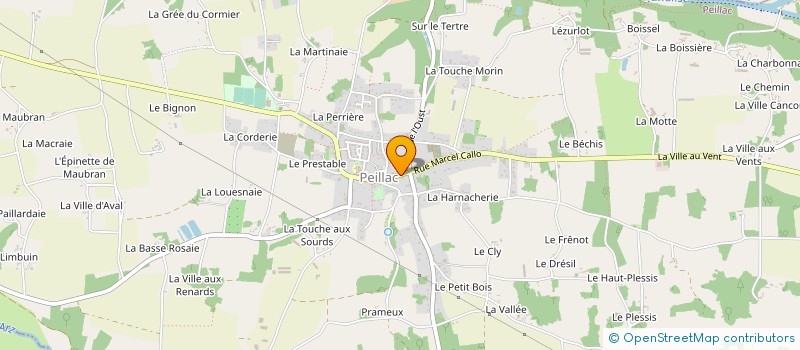 localisation de l'entreprise EURL BOULANGERIE PATISSERIE ORAIN à PEILLAC