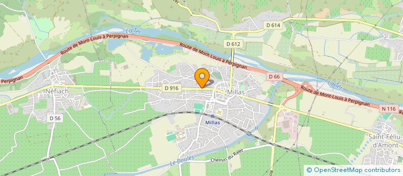 localisation de l'entreprise EURL C.T.A.M. CONTROLE TECHNIQUE AUTOMOBILE MILLAS à MILLAS