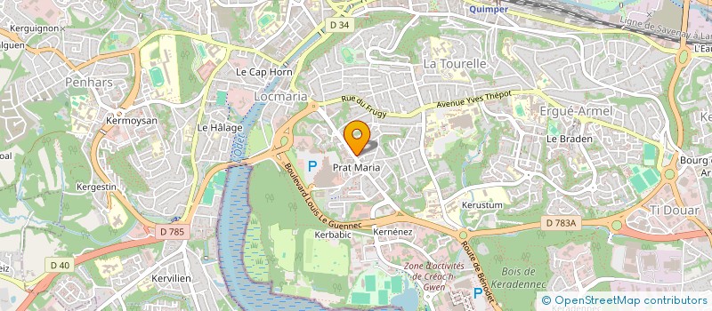 localisation de l'entreprise EURL CENTRE DE BASSE VISION IRIS ET PUPILLES à QUIMPER