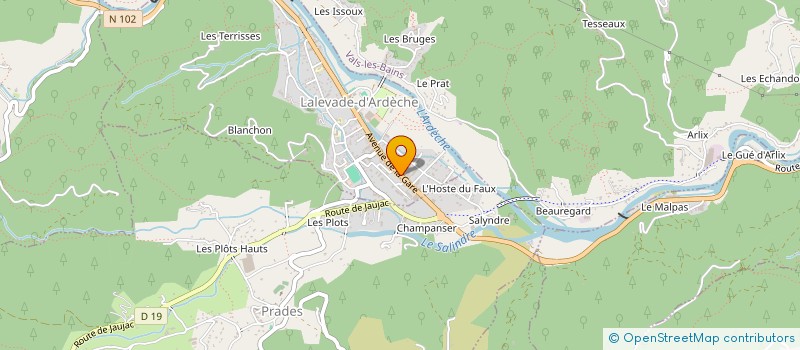 localisation de l'entreprise EURL CF PLATRERIE PEINTURE à LALEVADE-D'ARDECHE