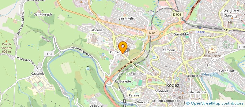 localisation de l'entreprise EURL COIFFURE JEAN CHRISTOPHE LAGANE à RODEZ
