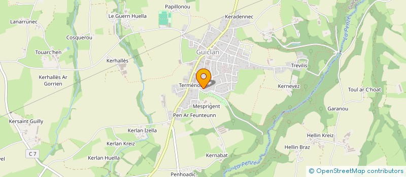 localisation de l'entreprise EURL COUVERTURE MORVAN à GUICLAN