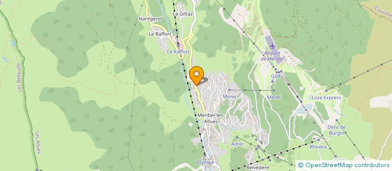 localisation de l'entreprise EURL DE L'ECOLE DE SKI DE MERIBEL à LES ALLUES
