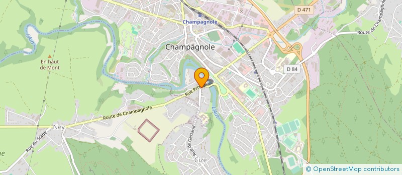 localisation de l'entreprise EURL DE L HOTEL DU PARC à CHAMPAGNOLE