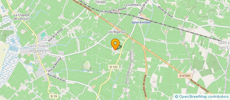 localisation de l'entreprise EURL DES BIGAROUX  SAINT-SULPICE-DE-FALEYRENS