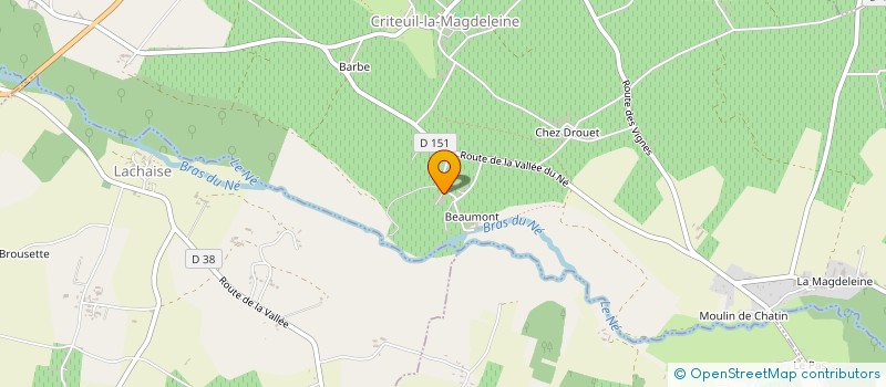 localisation de l'entreprise EURL DU PETIT MOULIN à CRITEUIL-LA-MAGDELEINE