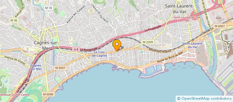 localisation de l'entreprise EURL ELCT'CLIM à CAGNES-SUR-MER
