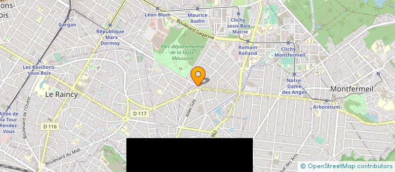 localisation de l'entreprise EURL ELECTRICITE GENERALE BUISSON LUDOVIC à CLICHY-SOUS-BOIS