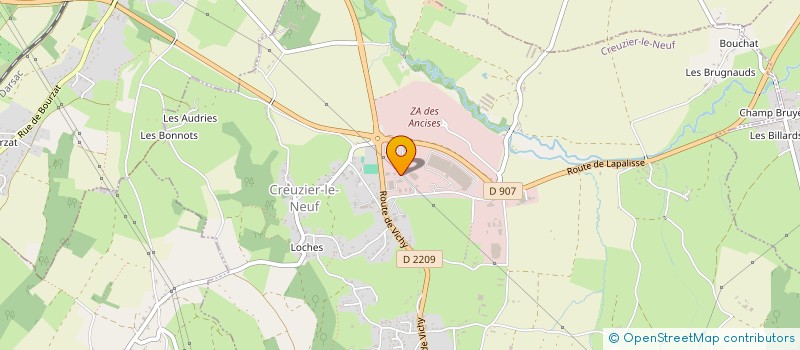 localisation de l'entreprise EURL ESPACE CHALETS  CREUZIER-LE-NEUF