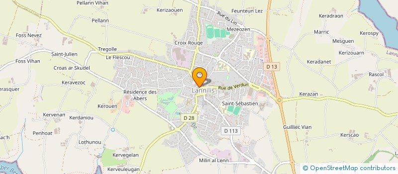 localisation de l'entreprise EURL F.B. GESTION à LANNILIS