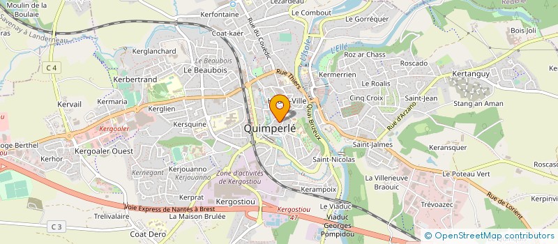 localisation de l'entreprise EURL FITNESS CLUB DU BEL AIR à QUIMPERLE