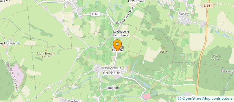 localisation de l'entreprise EURL GANDRE BRUNO  BISSEY-SOUS-CRUCHAUD