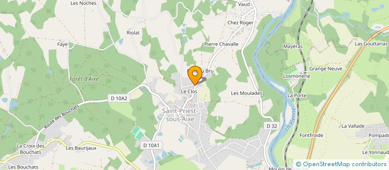 localisation de l'entreprise EURL GUIOT à SAINT-PRIEST-SOUS-AIXE