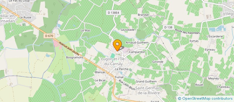 localisation de l'entreprise EURL J.B.L.  LUGON-ET-L'ILE-DU-CARNAY