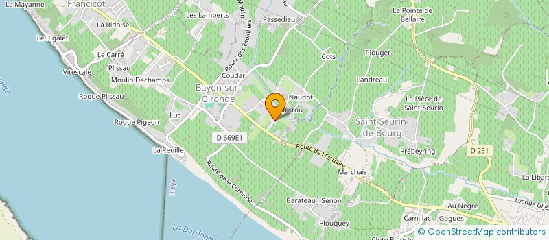 localisation de l'entreprise EURL JD TRANSMISSION à BAYON-SUR-GIRONDE