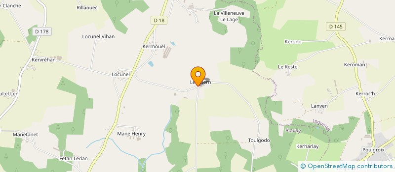 localisation de l'entreprise EURL KERAUDRAN  PLOUAY