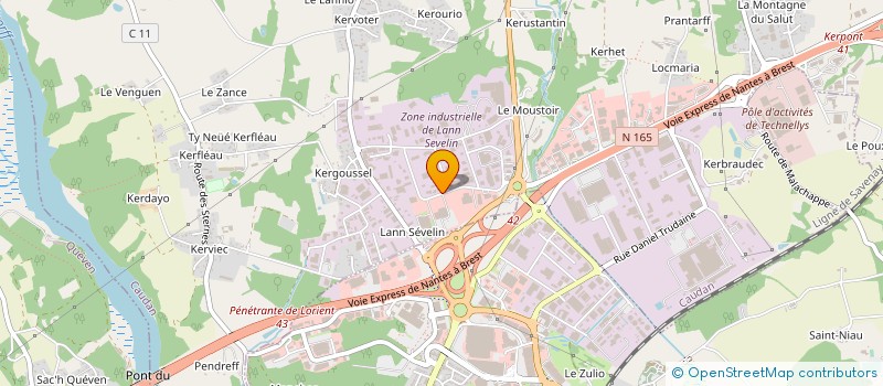 localisation de l'entreprise EURL KERVIGNAC PEINTURES  CAUDAN