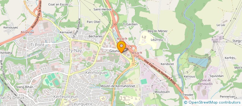 localisation de l'entreprise EURL KERVOYAGES à QUIMPER