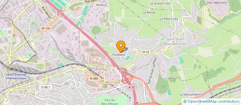 localisation de l'entreprise EURL LAETITIA BRUNETTO-CASA COIFFURE  SAINT-JEAN-BONNEFONDS