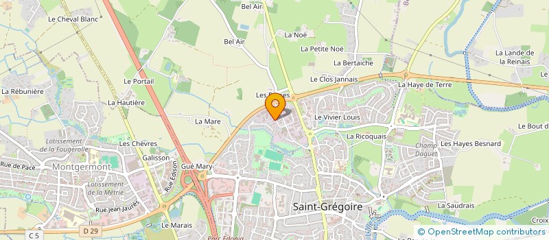 localisation de l'entreprise EURL LEGAVRE COUVERTURE  SAINT-GREGOIRE