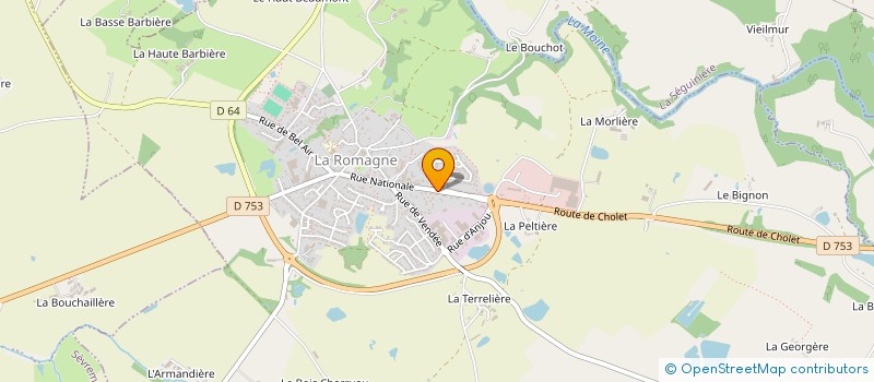 localisation de l'entreprise EURL LEROUX PAYSAGE  LA ROMAGNE