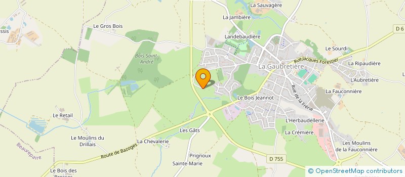 localisation de l'entreprise EURL MAUDET PHILIPPE à LA GAUBRETIERE