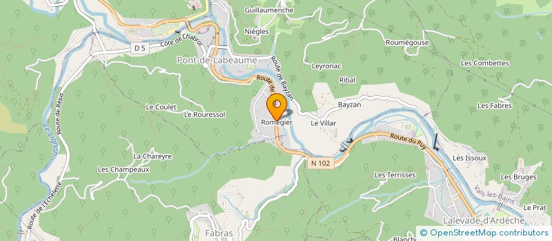 localisation de l'entreprise EURL  MENUISERIE DE LA BOURGES à PONT-DE-LABEAUME