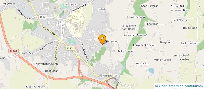 localisation de l'entreprise EURL NATHALIE GROT  BEGARD