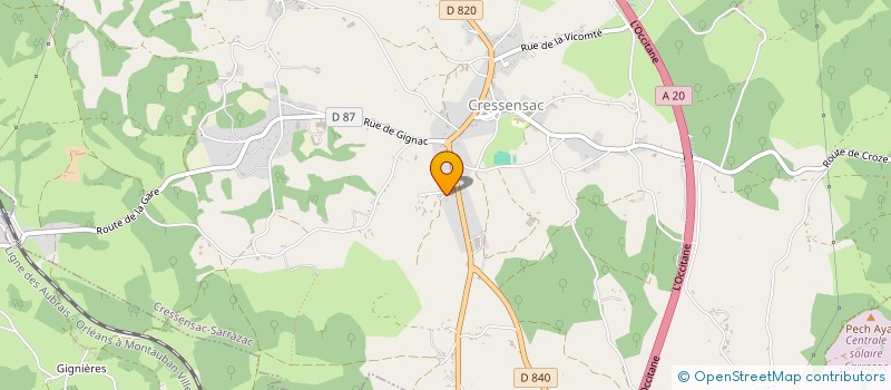 localisation de l'entreprise EURL PANAGET  CRESSENSAC-SARRAZAC