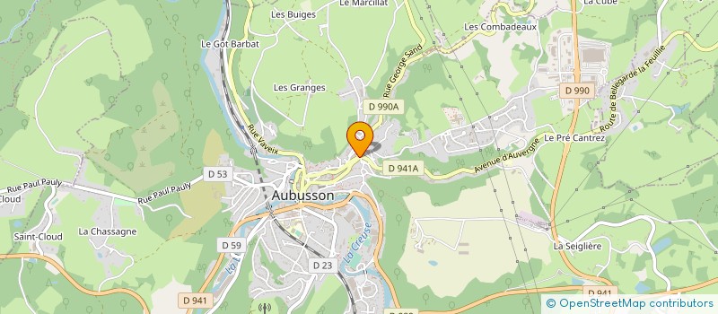 localisation de l'entreprise EURL PHARMACIE CHAZOT à AUBUSSON