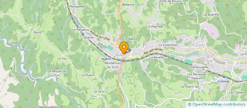 localisation de l'entreprise EURL PHARMACIE DU CENTRE à AUBIN